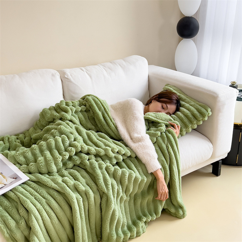 Cozy Ribbed Knit Throw Blanket – Soft & Stylish