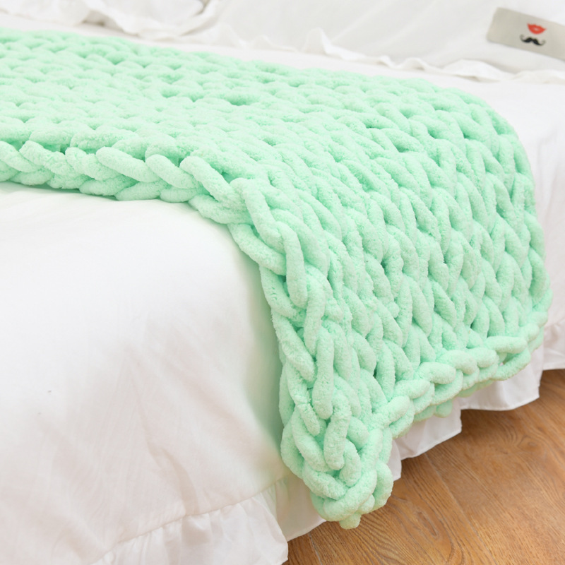 Chunky Knit Weighted Wool Blanket – Boho Home Decor