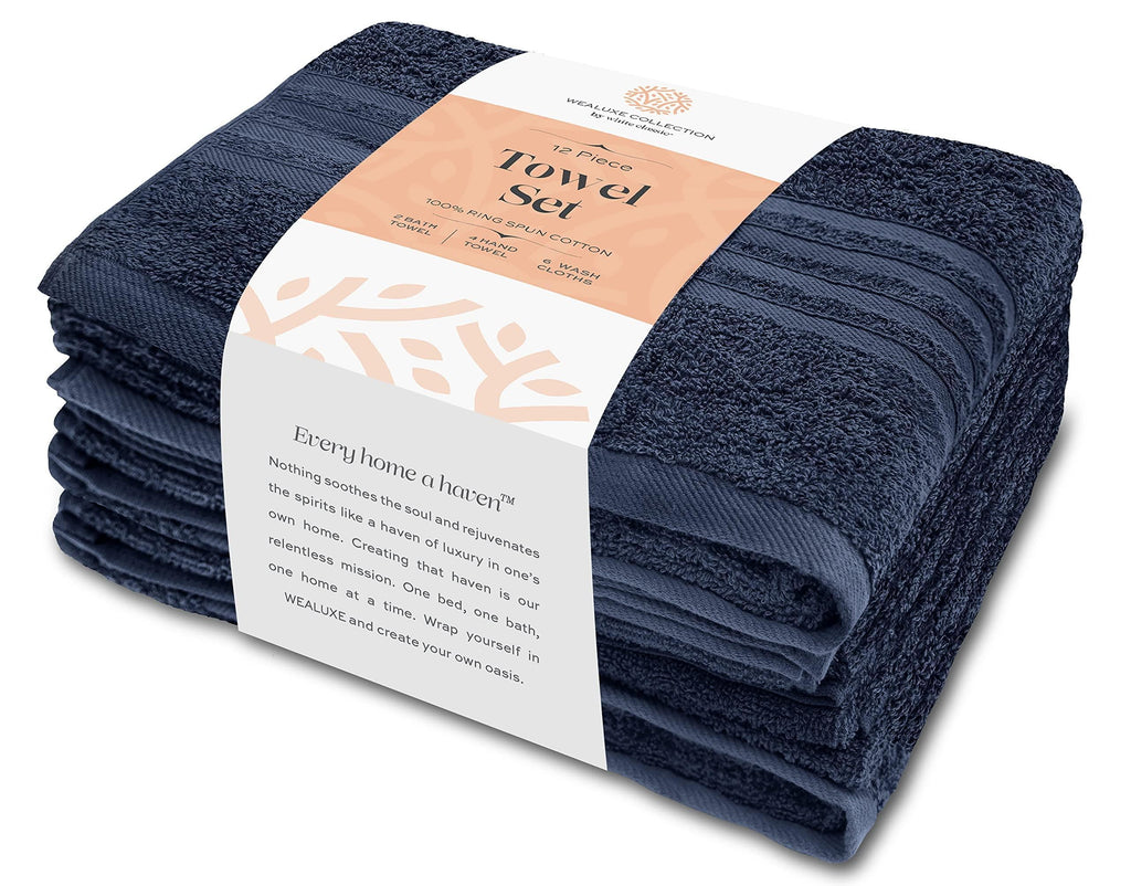 12-Piece Cotton Bath Towel Set – Wealuxe Collection