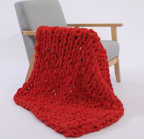 Chunky Knit Weighted Wool Blanket – Boho Home Decor