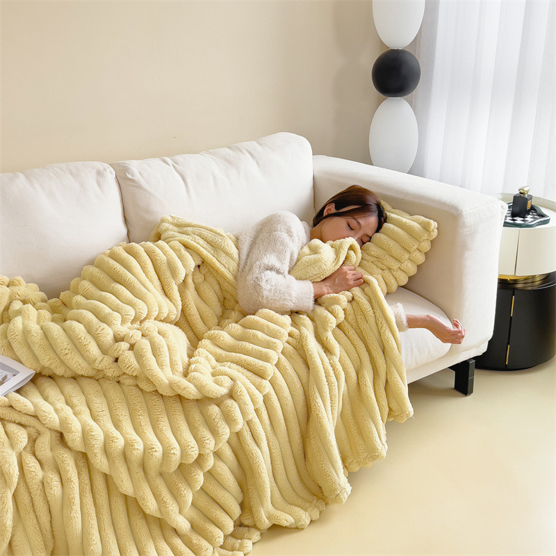 Cozy Ribbed Knit Throw Blanket – Soft & Stylish