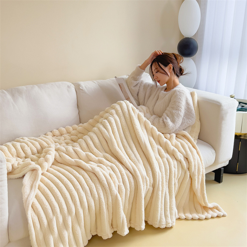Cozy Ribbed Knit Throw Blanket – Soft & Stylish
