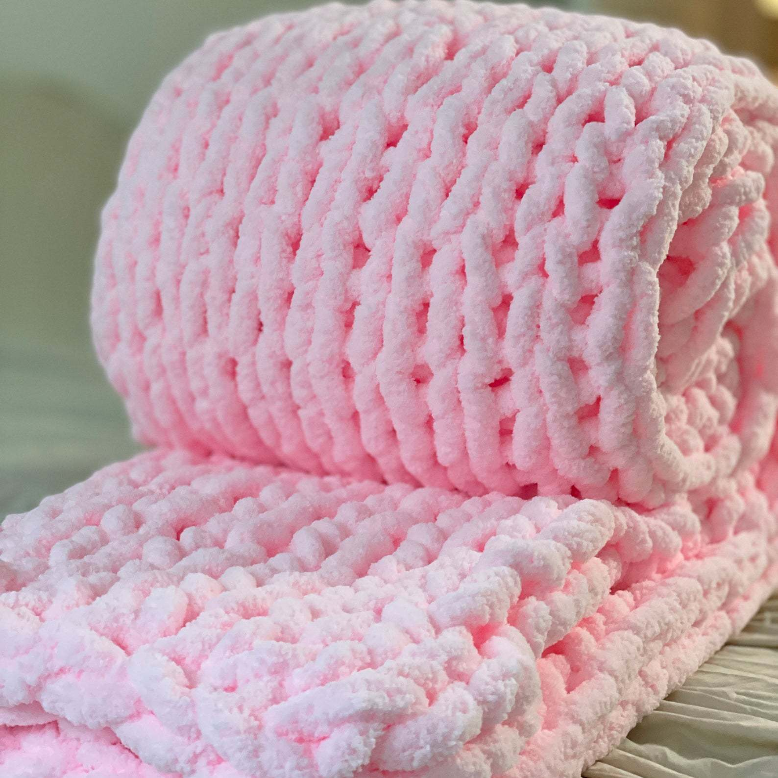 Chunky Knit Weighted Wool Blanket – Boho Home Decor
