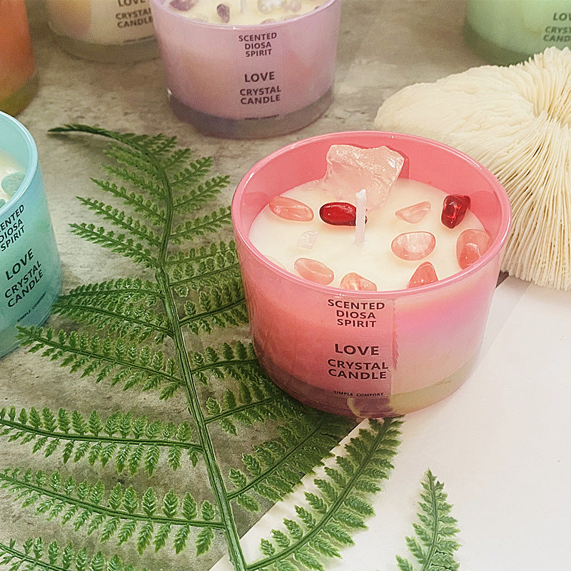 Crystal Flower Soy Wax Candle Gift Set – Elegant Home Decor