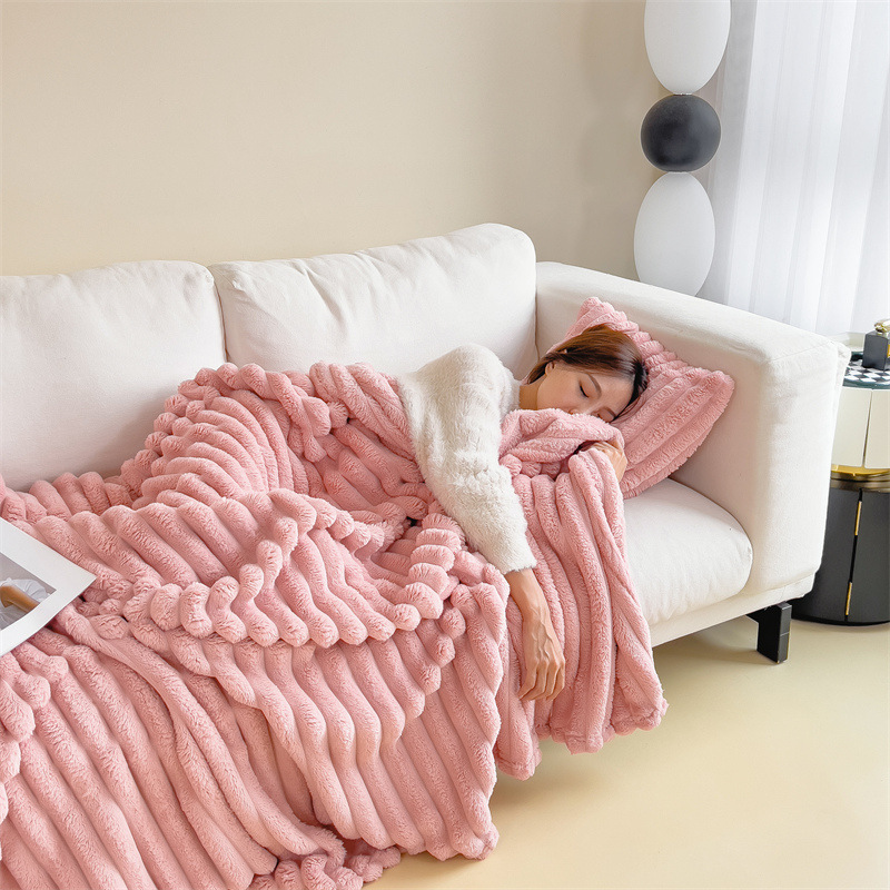 Cozy Ribbed Knit Throw Blanket – Soft & Stylish