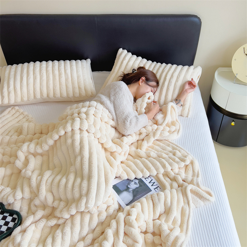Cozy Ribbed Knit Throw Blanket – Soft & Stylish