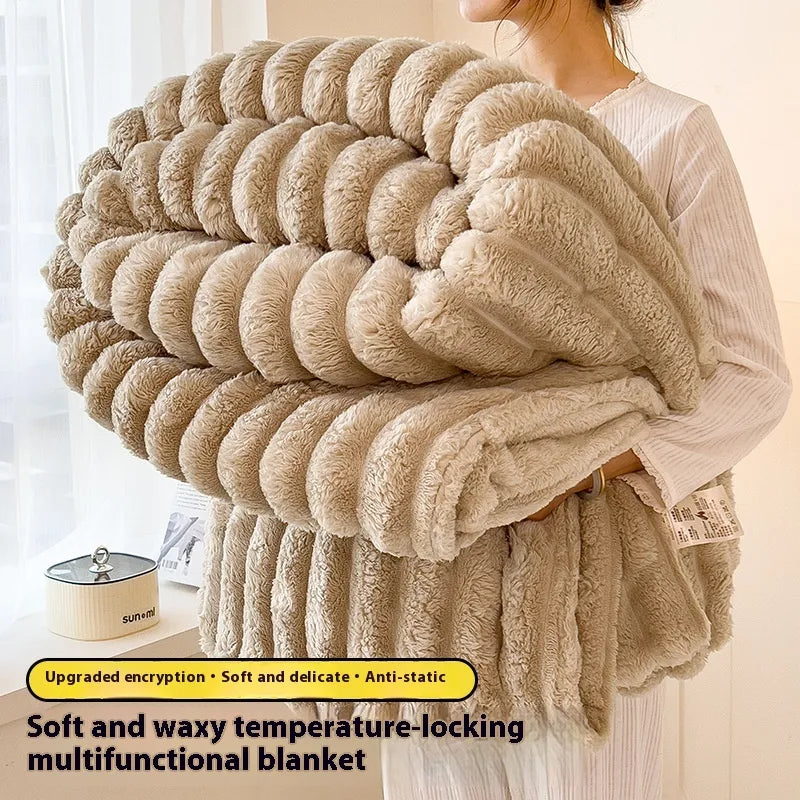 Faux Rabbit Fur Throw Blanket – Soft & Luxurious