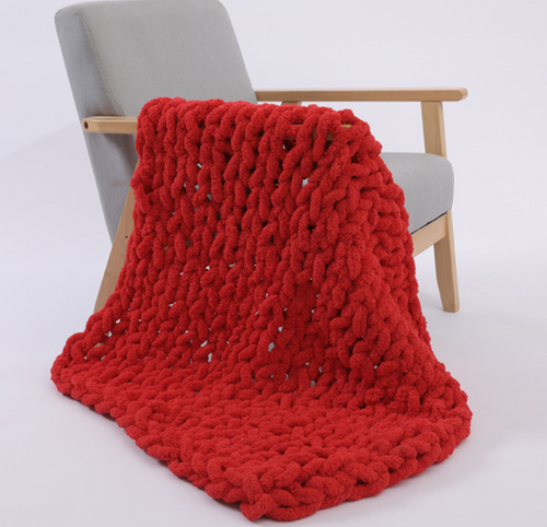 Chunky Knit Weighted Wool Blanket – Boho Home Decor