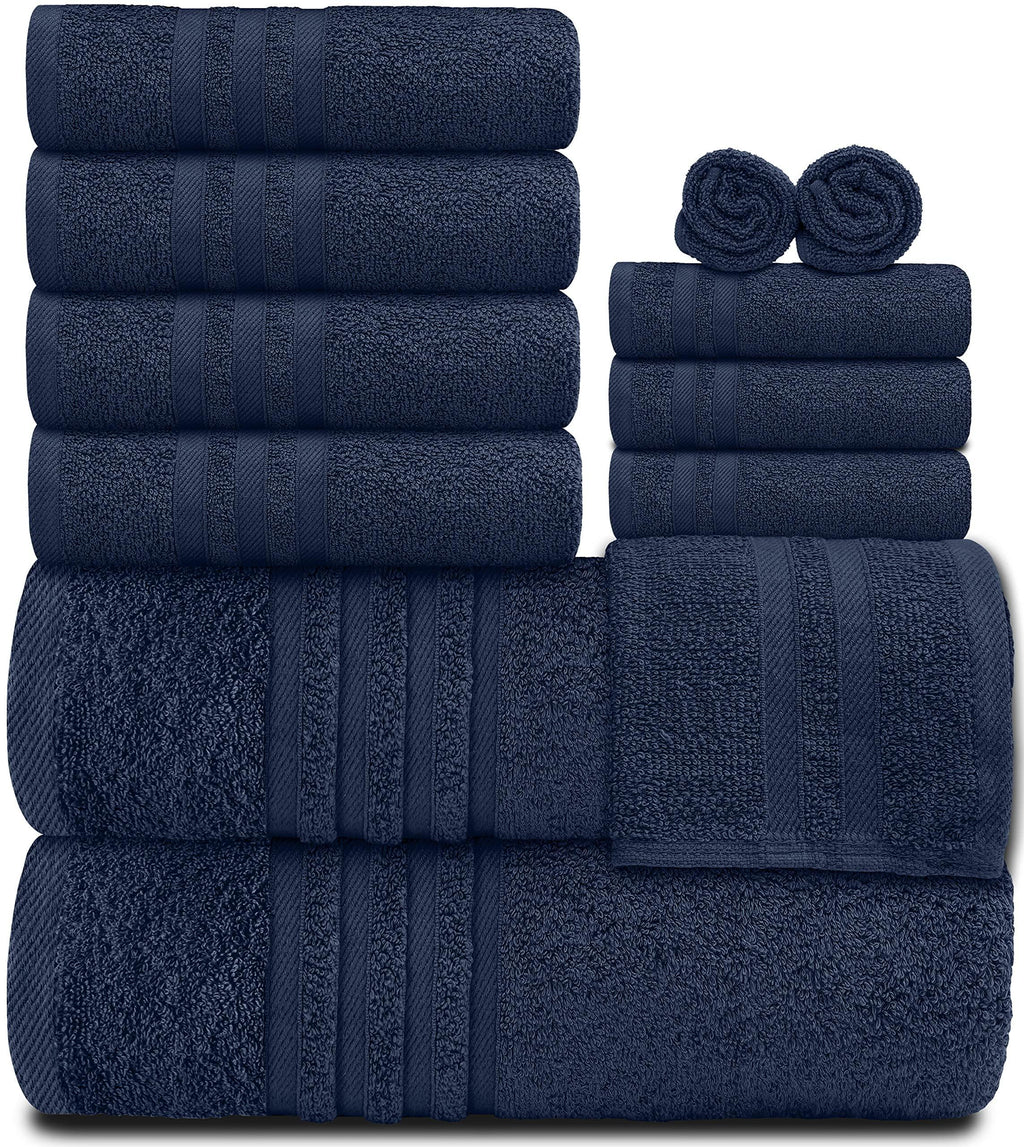 12-Piece Cotton Bath Towel Set – Wealuxe Collection