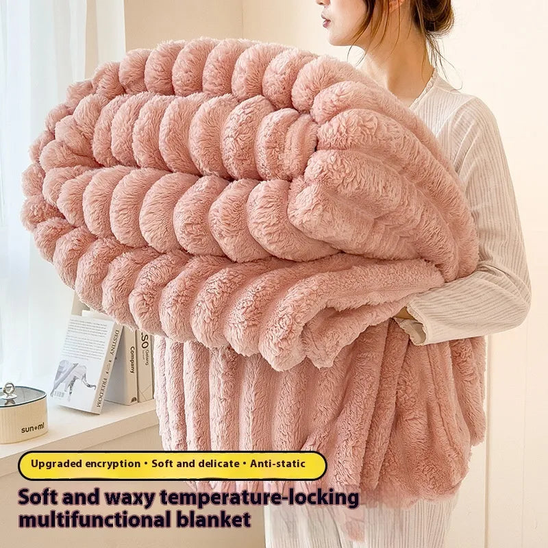 Faux Rabbit Fur Throw Blanket – Soft & Luxurious